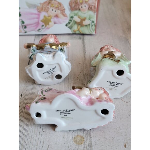 Fitz‎ Floyd moon beams Angel ceramic vintage xmas home decor set - Picture 7 of 7
